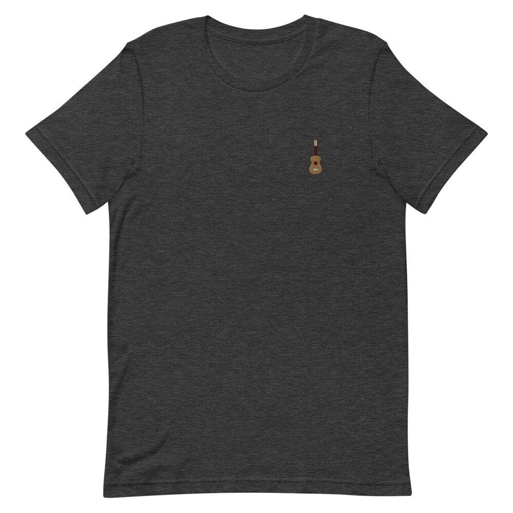 Ukulele Embroidered Men's T-Shirt Gift for Boyfriend, Men's Short Sleeve Shirt - Multiple Colors