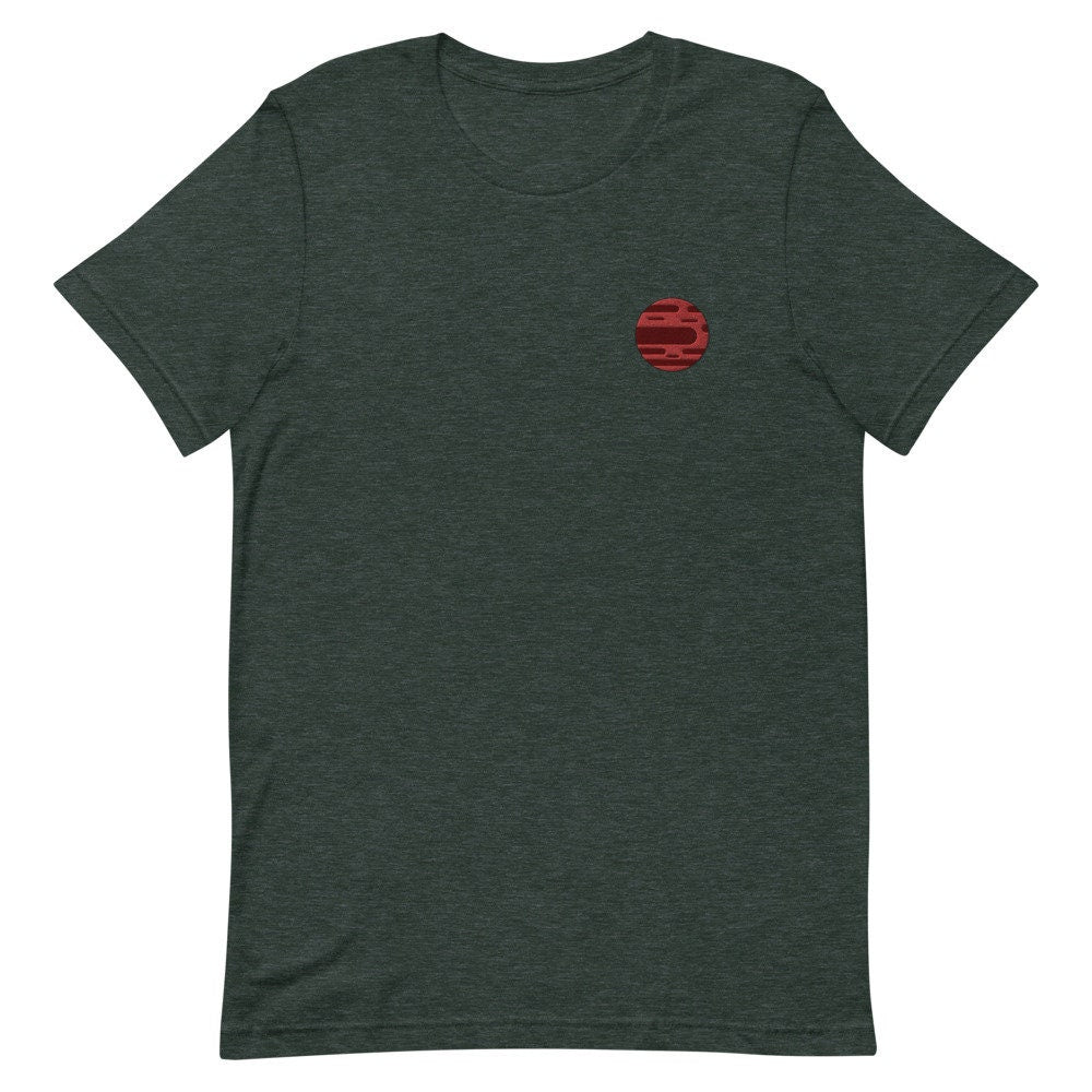Planet Mars Embroidered Men's T-Shirt Gift for Boyfriend, Men's Short Sleeve Shirt - Multiple Colors