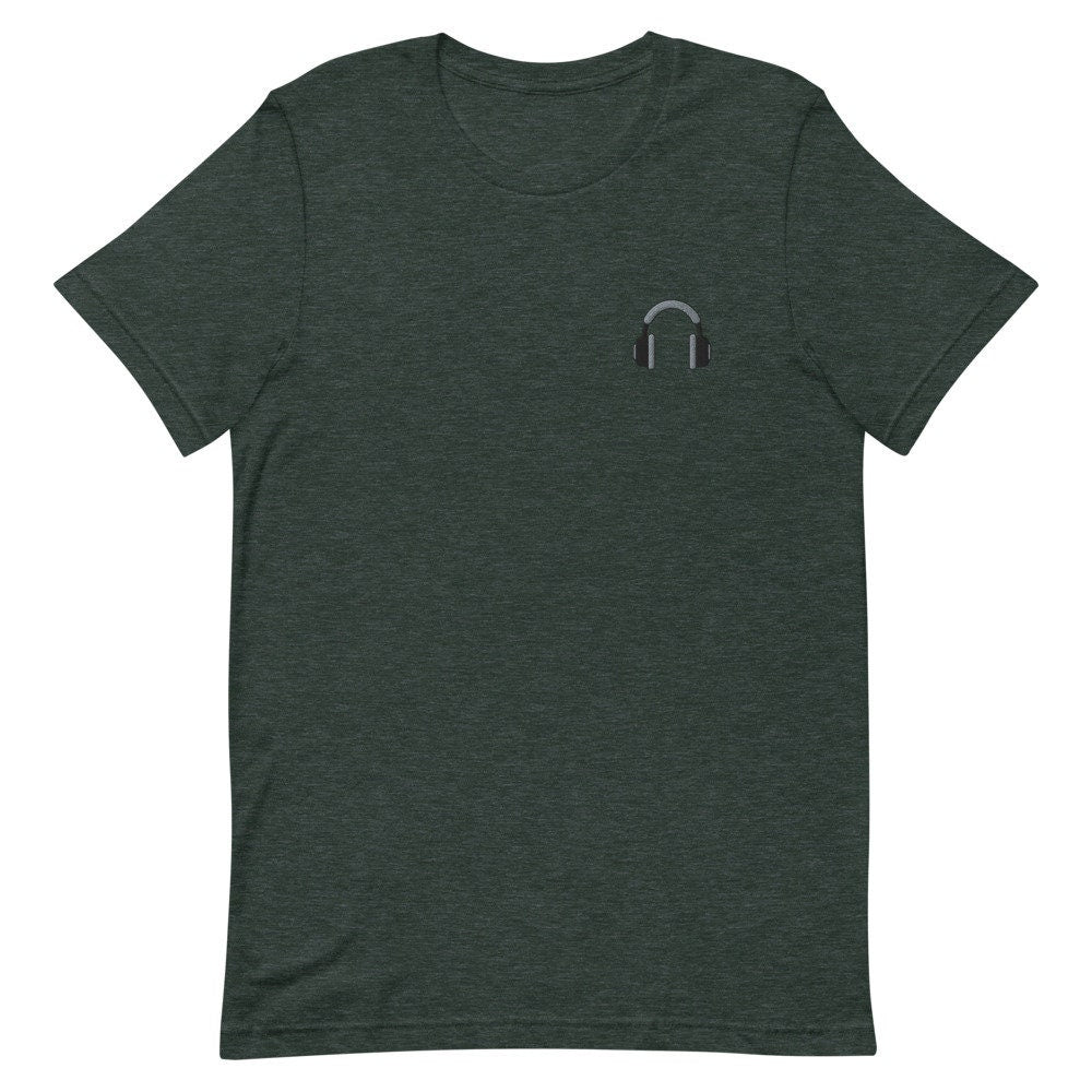 DJ Headphones Embroidered Men's T-Shirt Gift for Boyfriend, Men's Short Sleeve Shirt - Multiple Colors