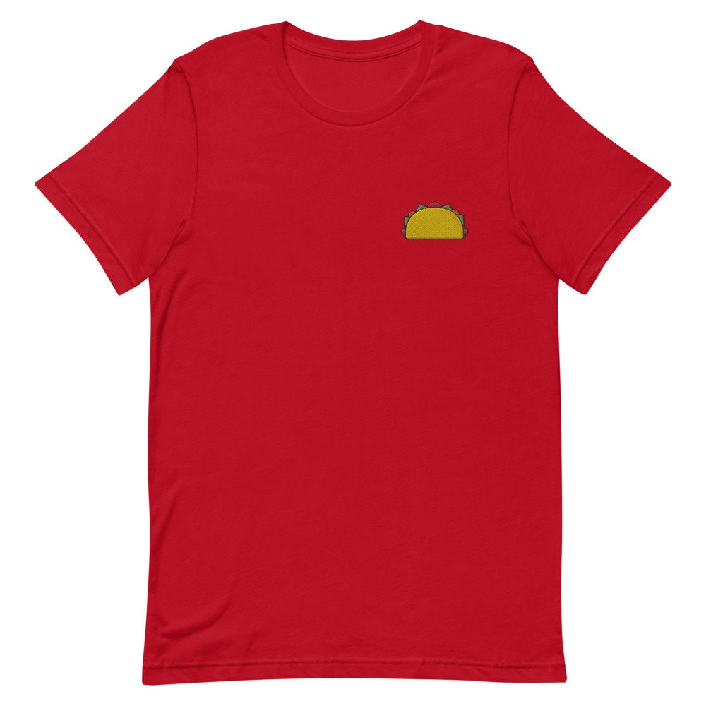 Taco Embroidered Men's T-Shirt Gift for Boyfriend, Men's Short Sleeve Shirt - Multiple Colors