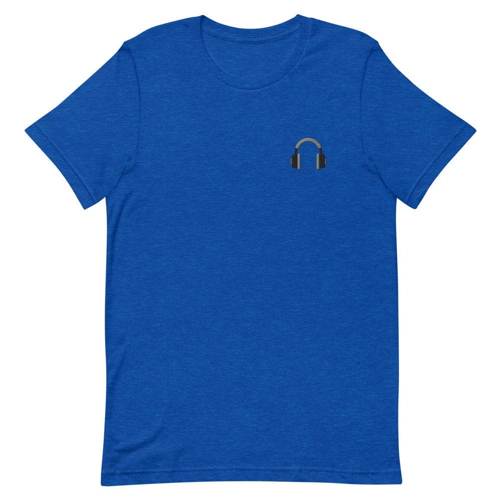 DJ Headphones Embroidered Men's T-Shirt Gift for Boyfriend, Men's Short Sleeve Shirt - Multiple Colors