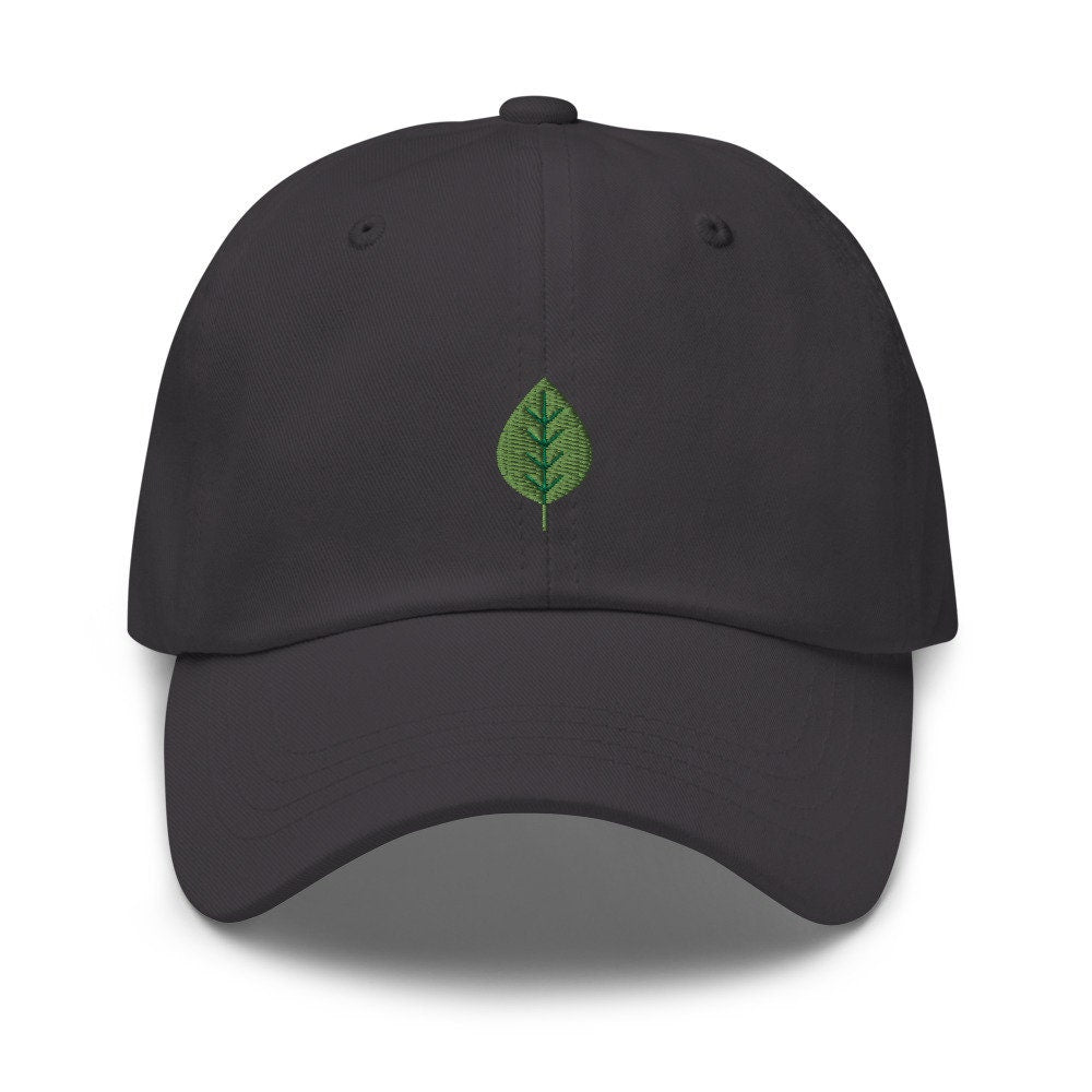 Green Leaf Embroidered Dad Hat