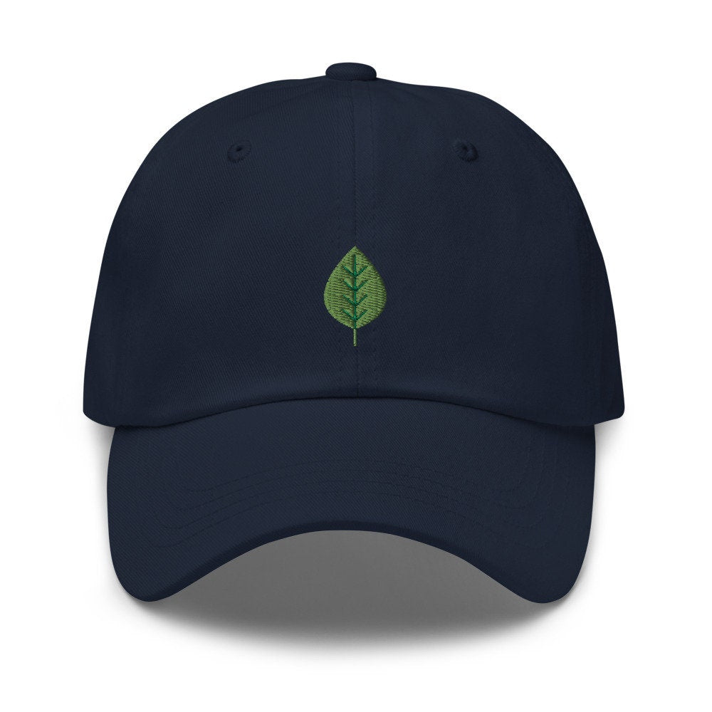 Green Leaf Embroidered Dad Hat