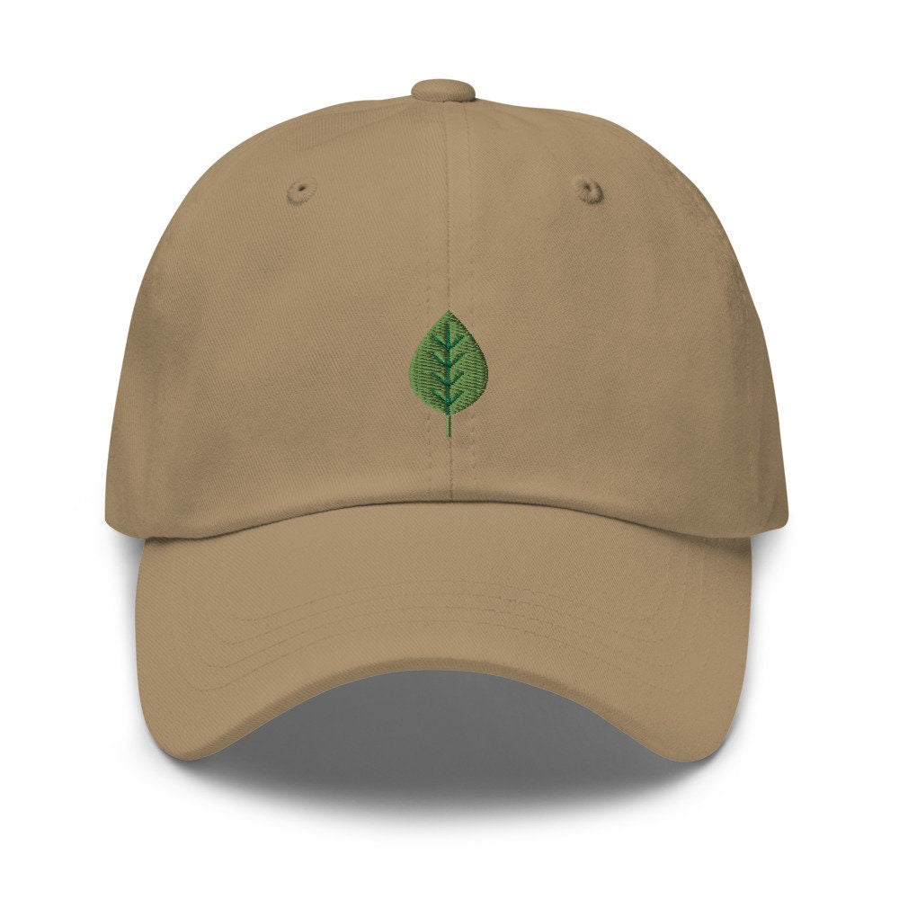 Green Leaf Embroidered Dad Hat