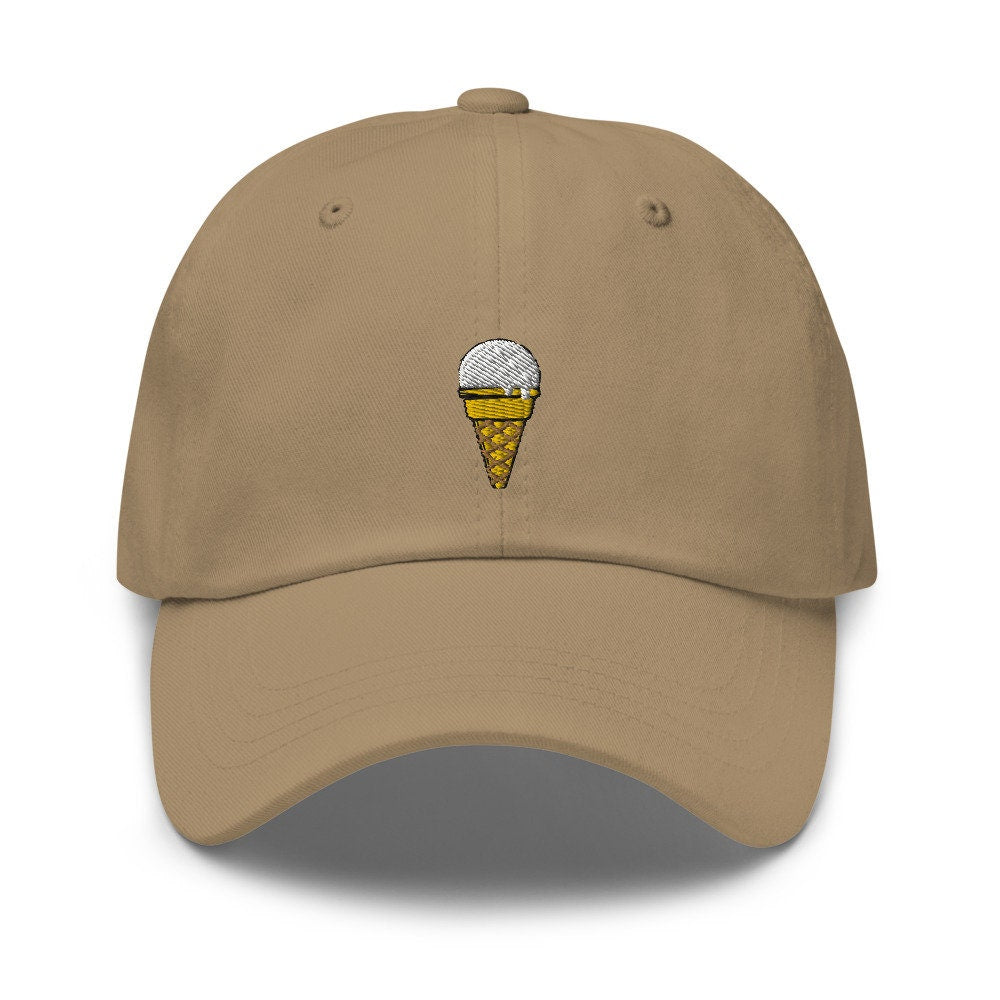 Vanilla Ice Cream Cone Embroidered Dad Hat