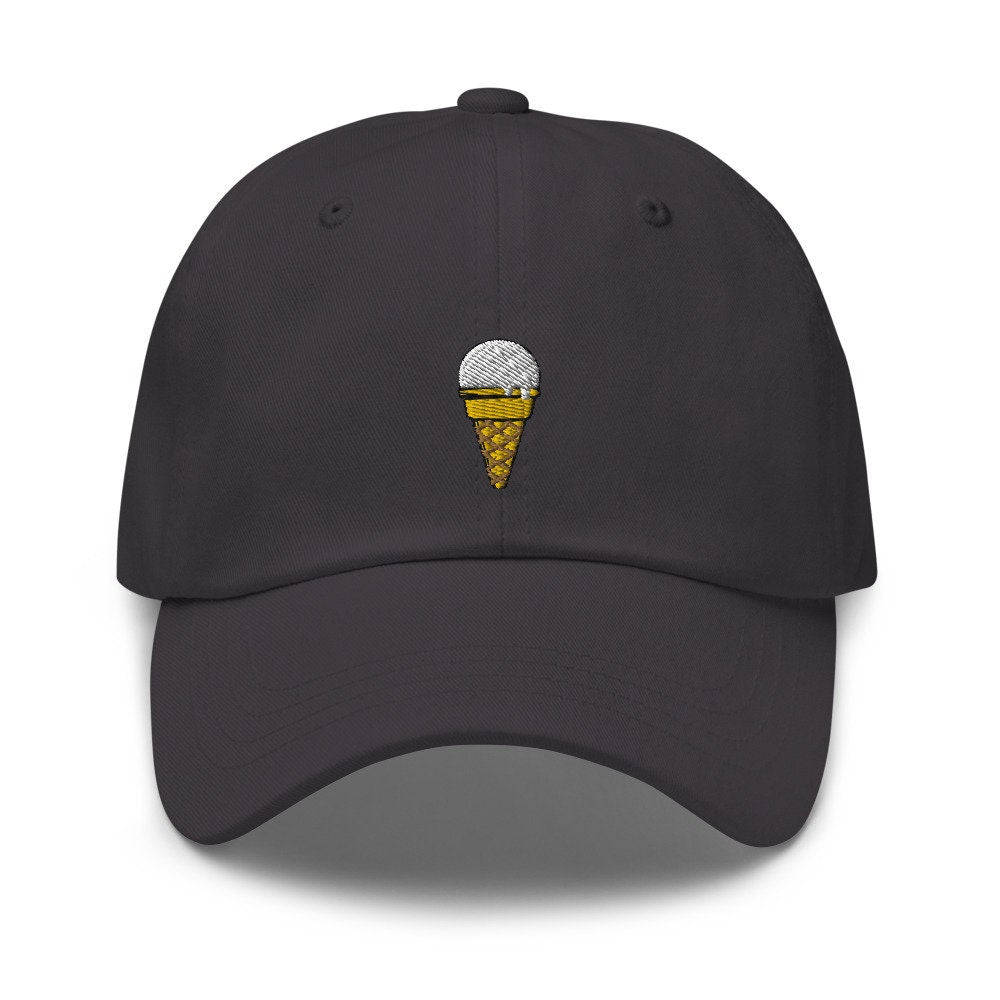 Vanilla Ice Cream Cone Embroidered Dad Hat