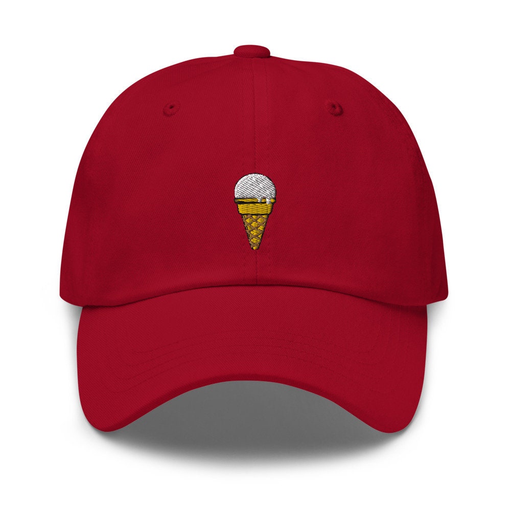 Vanilla Ice Cream Cone Embroidered Dad Hat