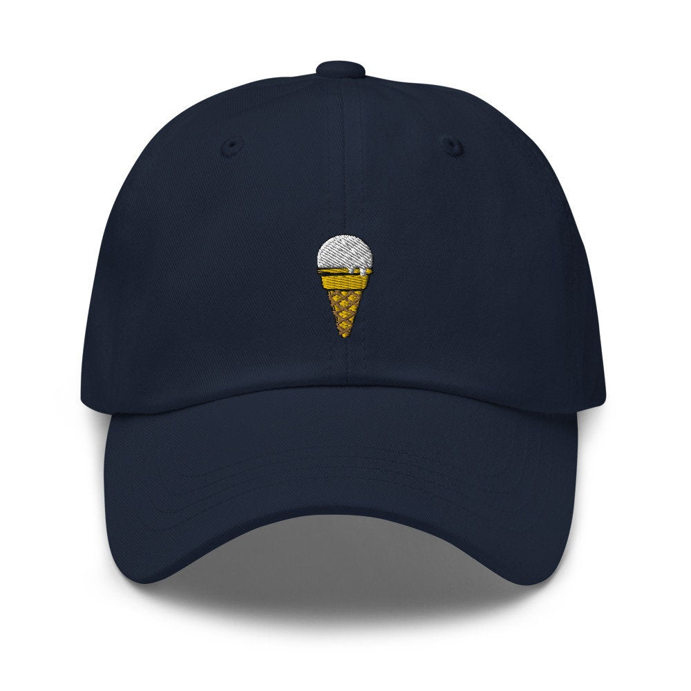 Vanilla Ice Cream Cone Embroidered Dad Hat