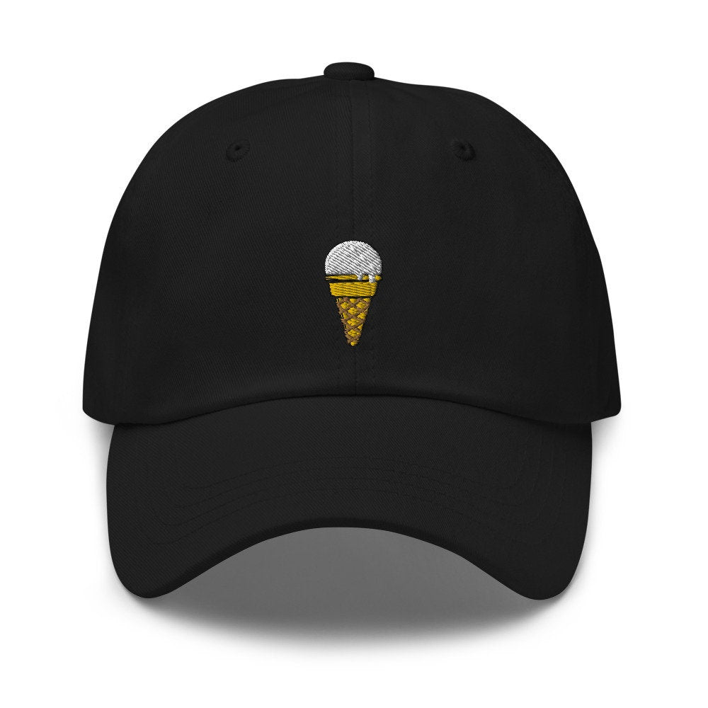Vanilla Ice Cream Cone Embroidered Dad Hat