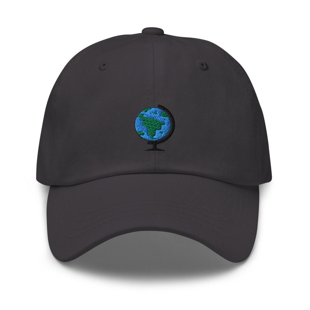 Globe Planet Earth Embroidered Dad Hat