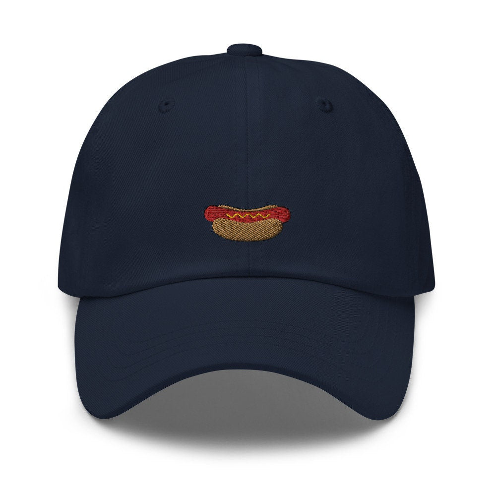Mustard Hot Dog Embroidered Dad Hat