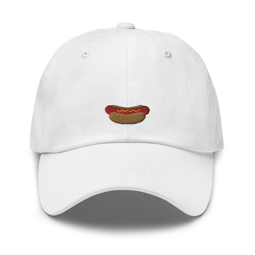 Mustard Hot Dog Embroidered Dad Hat
