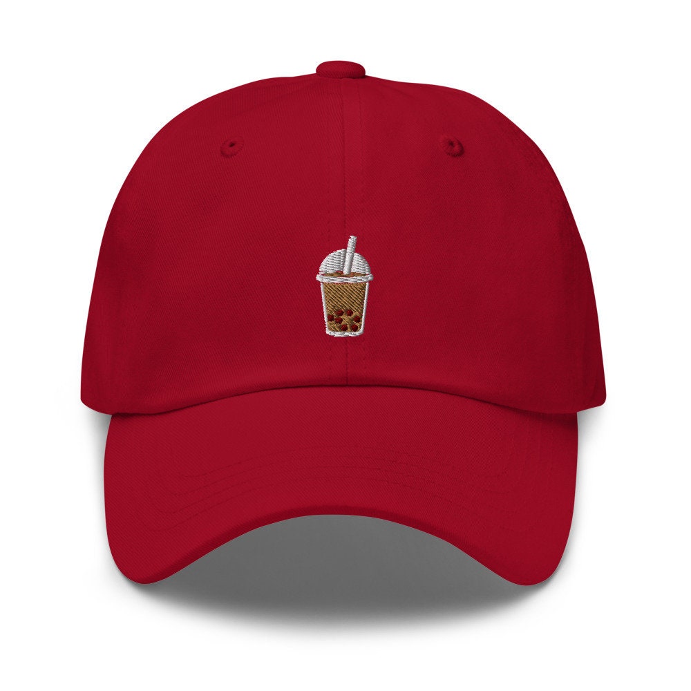 Boba Milk Tea Drink Embroidered Dad Hat