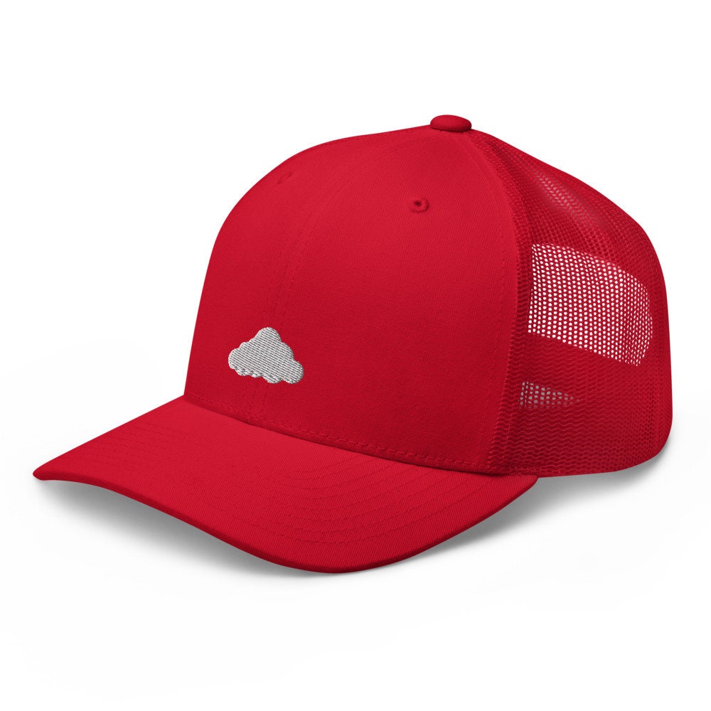 Cloud Embroidered Trucker Hat, Mesh Cap Gift