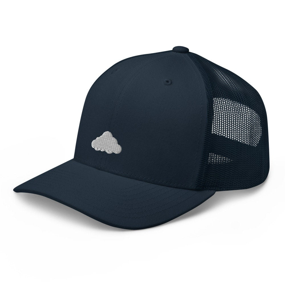 Cloud Embroidered Trucker Hat, Mesh Cap Gift