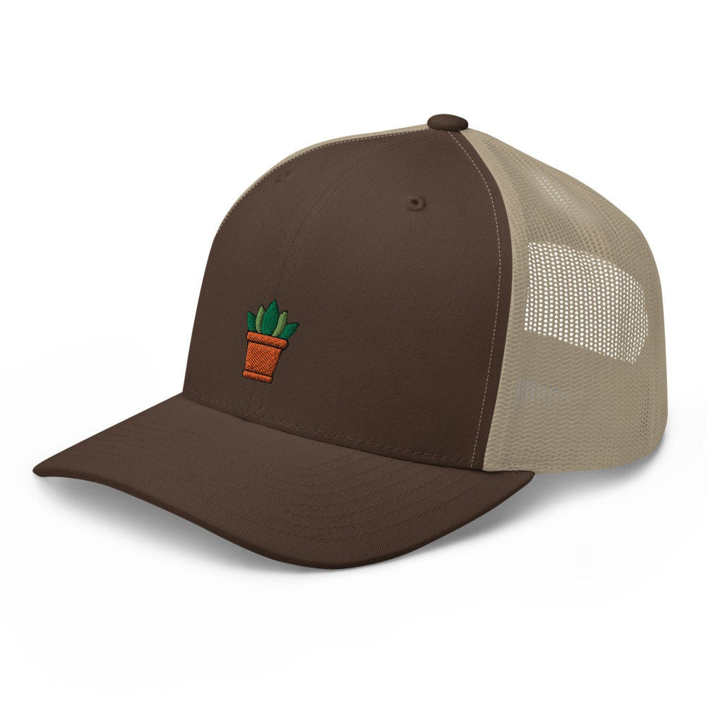 Succulent Plant Lover, Gardener Gift, Embroidered Trucker Hat, Mesh Cap Gift