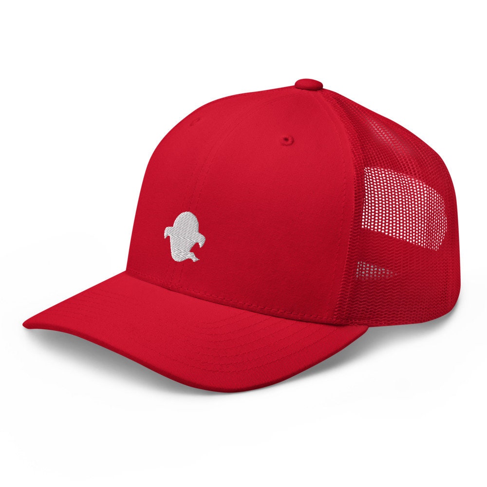 Spooky Ghost Embroidered Trucker Hat, Mesh Cap Gift