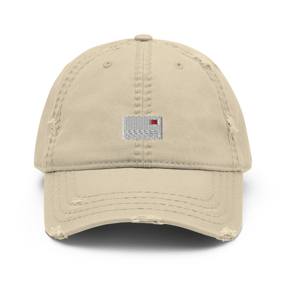 Mail Letter Embroidered Distressed Dad Hat, Frayed Cap Gift