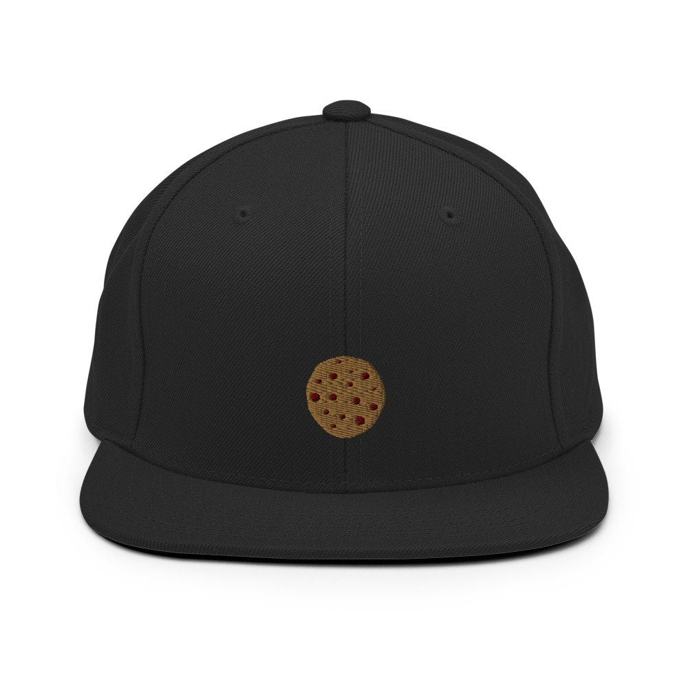 Chocolate Chip Cookie Embroidered Snapback Hat, Cap Gift, Embroidered Snapback Hat, Flat Bill Snapback