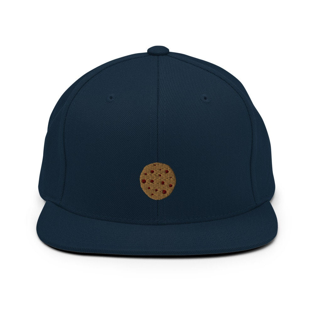 Chocolate Chip Cookie Embroidered Snapback Hat, Cap Gift, Embroidered Snapback Hat, Flat Bill Snapback