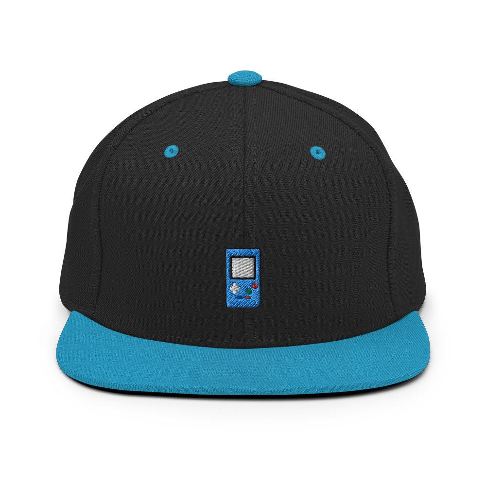 Blue Vintage Game Console Embroidered Snapback Hat, Cap Gift, Embroidered Snapback Hat, Flat Bill Snapback