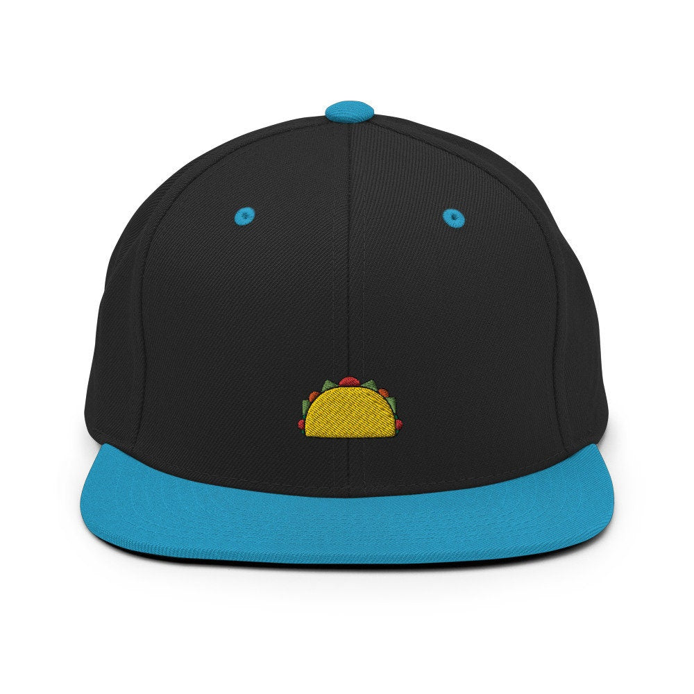 Taco Embroidered Snapback Hat, Cap Gift, Embroidered Snapback Hat, Flat Bill Snapback