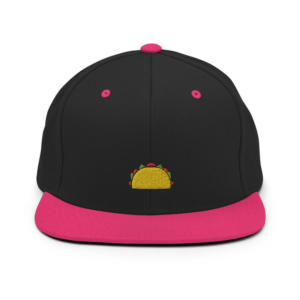 Taco Embroidered Snapback Hat, Cap Gift, Embroidered Snapback Hat, Flat Bill Snapback