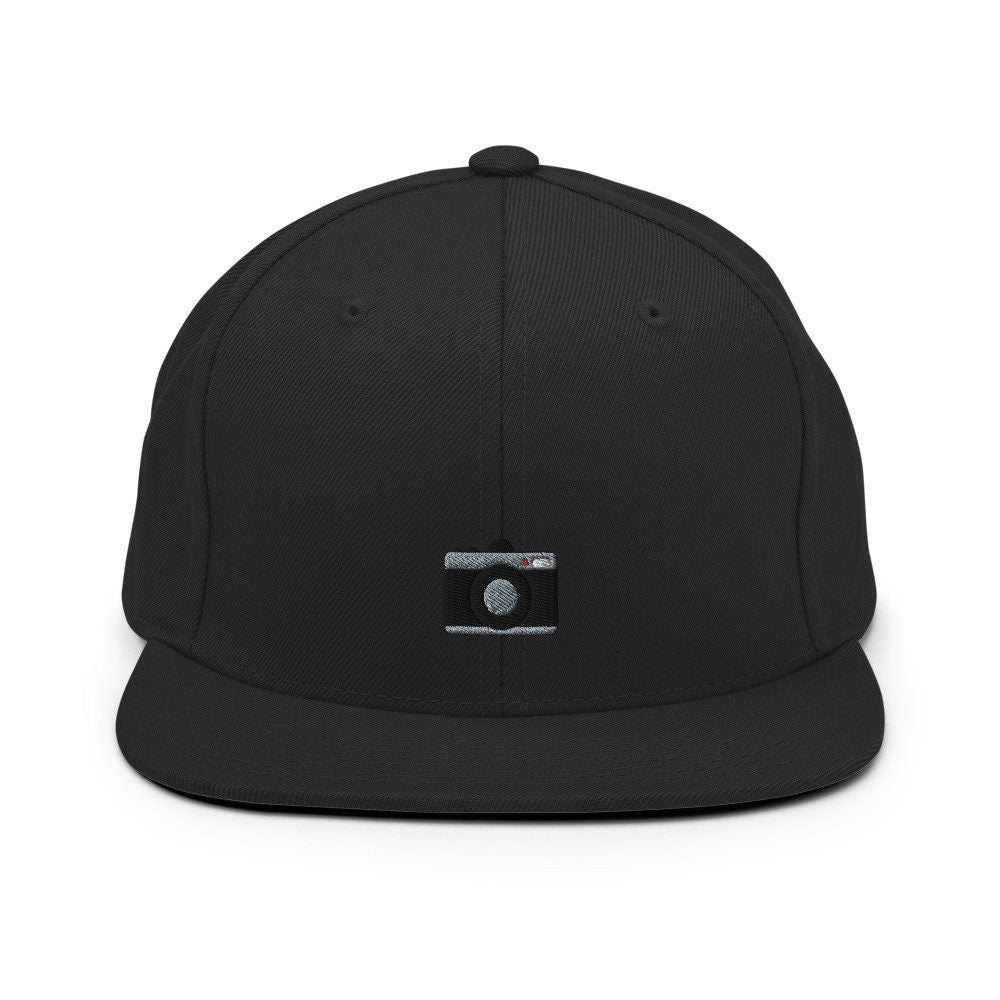 Digital Camera Embroidered Snapback Hat, Cap Gift, Embroidered Snapback Hat, Flat Bill Snapback