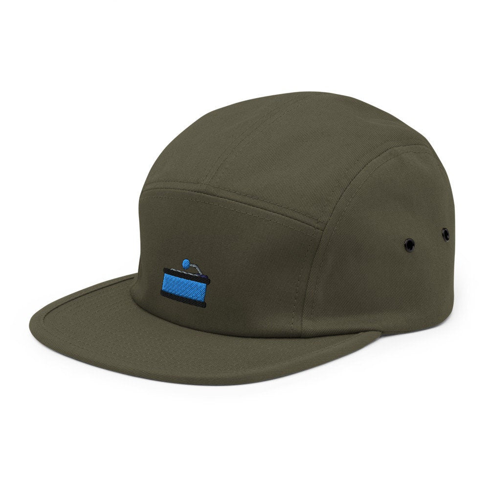 Vinyl Record Player Embroidered Five Panel Cap, Hat Gift
