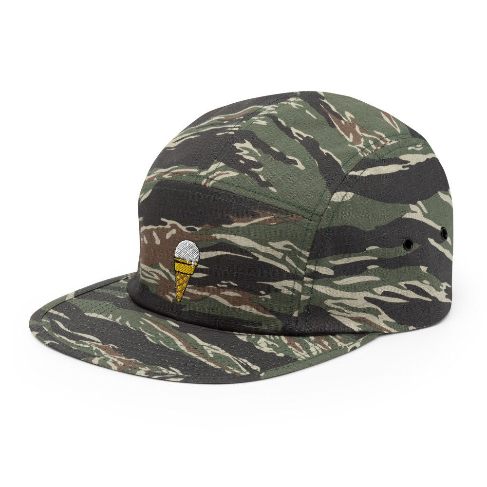 Vanilla Ice Cream Cone Embroidered Five Panel Cap, Hat Gift