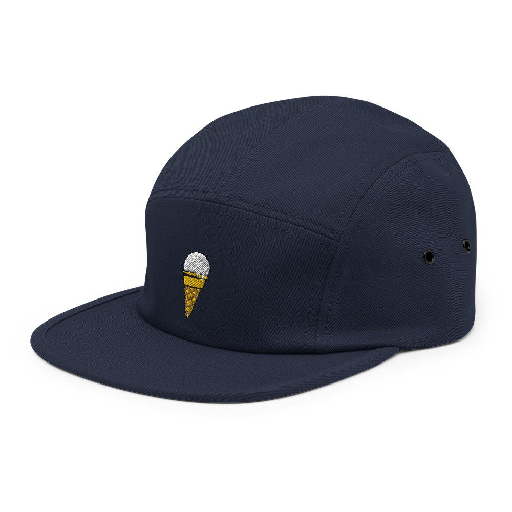 Vanilla Ice Cream Cone Embroidered Five Panel Cap, Hat Gift