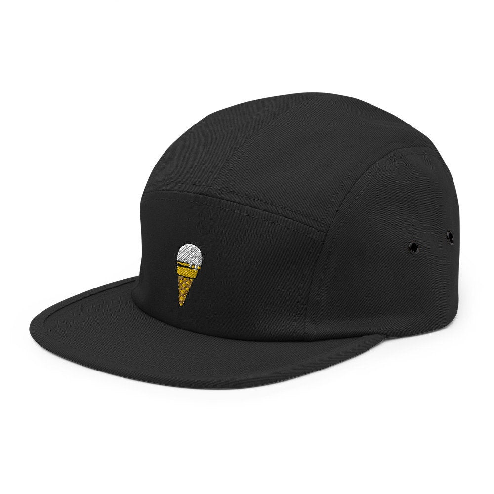 Vanilla Ice Cream Cone Embroidered Five Panel Cap, Hat Gift
