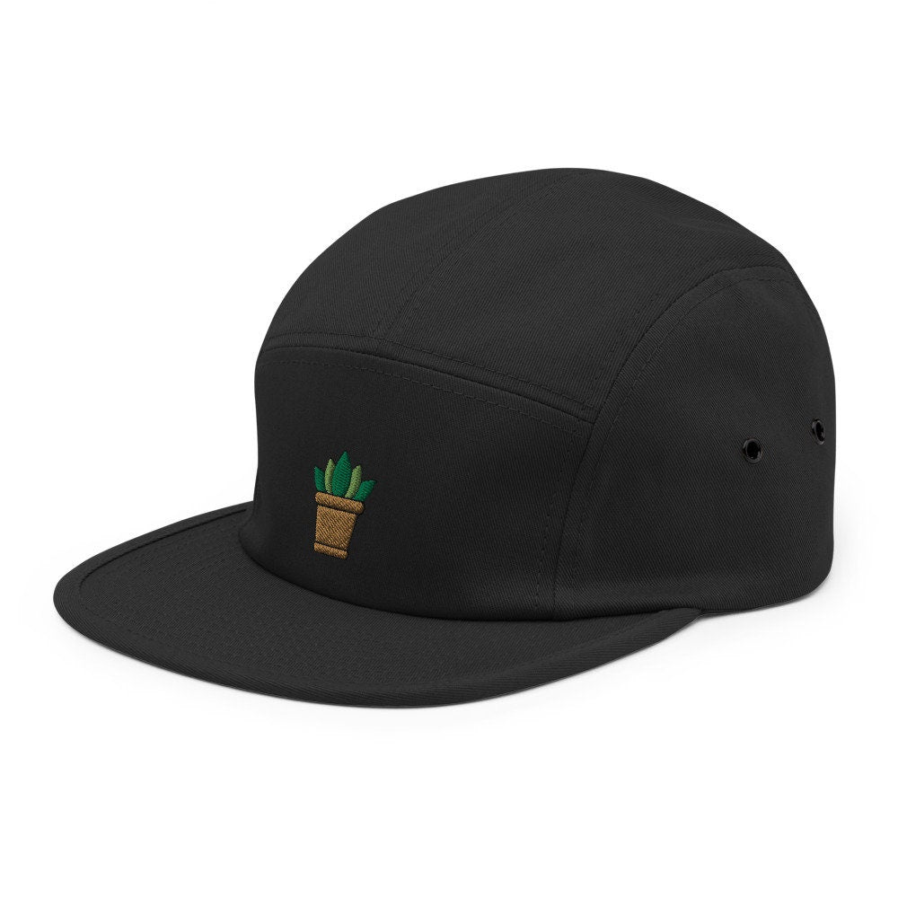 Succulent Plant Embroidered Five Panel Cap, Hat Gift