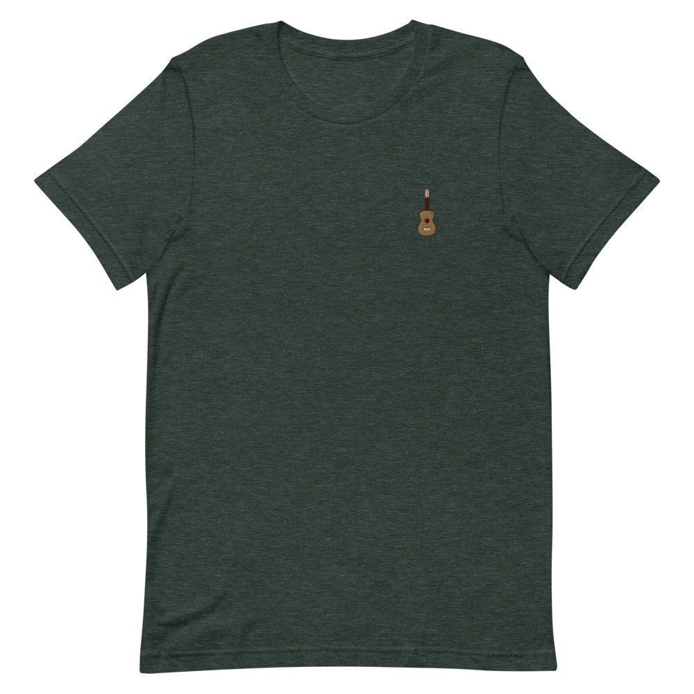 Ukulele Embroidered Men's T-Shirt Gift for Boyfriend, Men's Short Sleeve Shirt - Multiple Colors