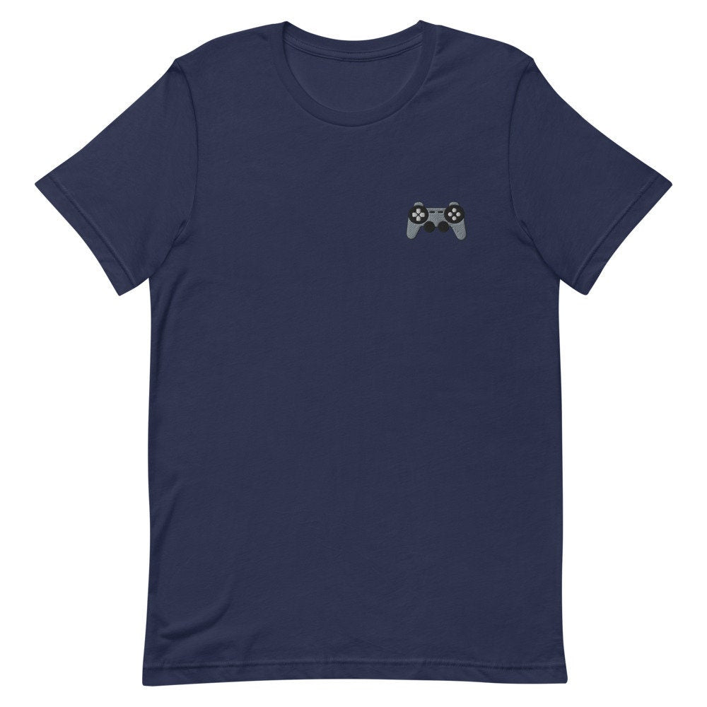 Gaming Console Game Controller Embroidered Men's T-Shirt Gift for Boyfriend, Men's Short Sleeve Shirt - Multiple Colors