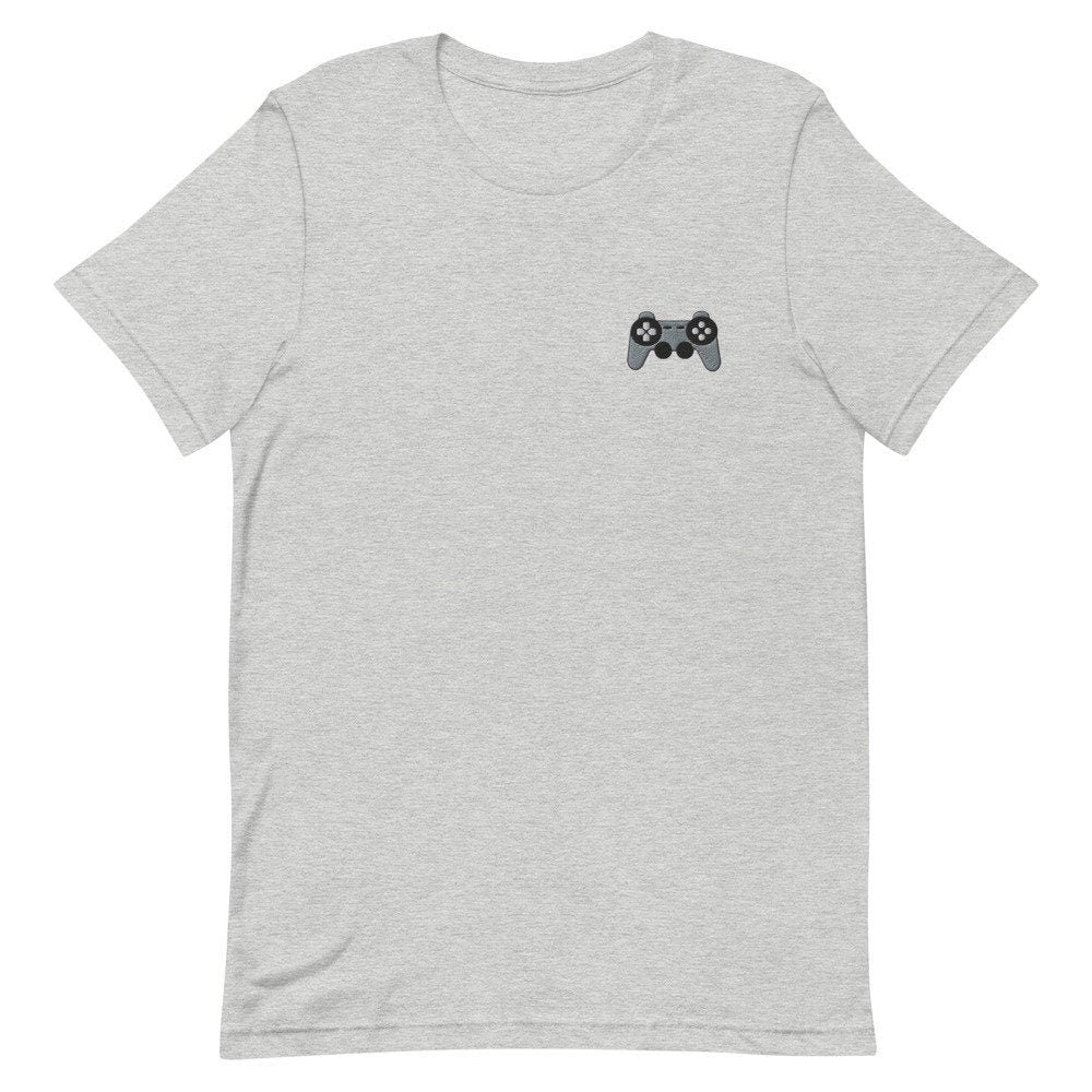 Gaming Console Game Controller Embroidered Men's T-Shirt Gift for Boyfriend, Men's Short Sleeve Shirt - Multiple Colors