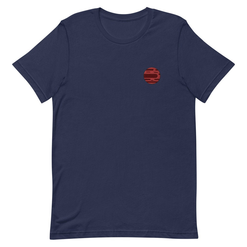 Planet Mars Embroidered Men's T-Shirt Gift for Boyfriend, Men's Short Sleeve Shirt - Multiple Colors