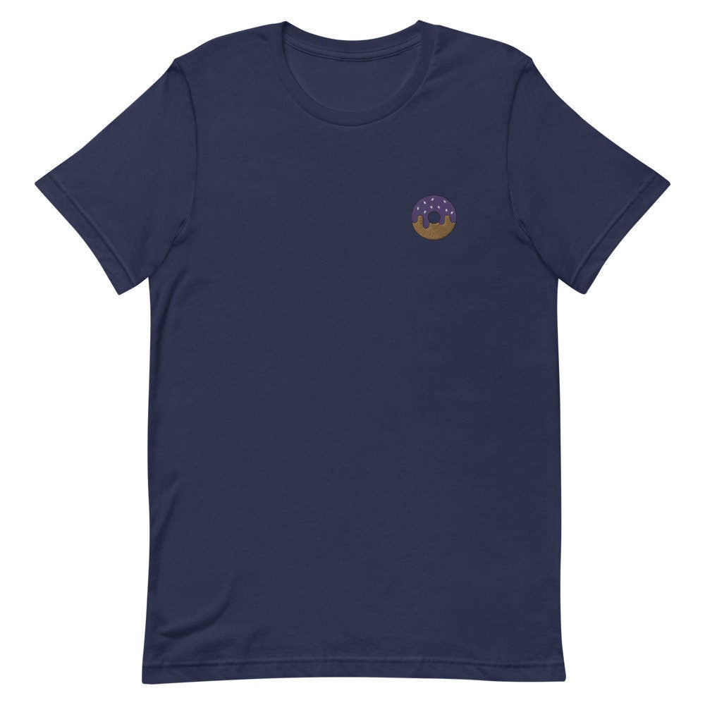 Sprinkled Donut Embroidered Men's T-Shirt Gift for Boyfriend, Men's Short Sleeve Shirt - Multiple Colors