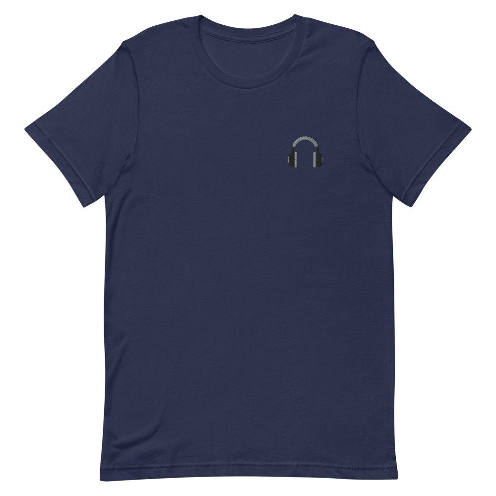 DJ Headphones Embroidered Men's T-Shirt Gift for Boyfriend, Men's Short Sleeve Shirt - Multiple Colors