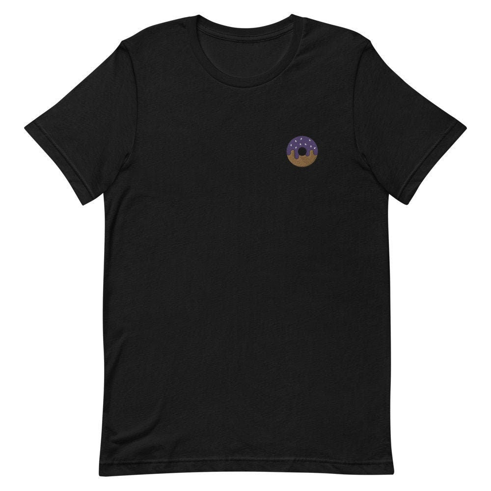 Sprinkled Donut Embroidered Men's T-Shirt Gift for Boyfriend, Men's Short Sleeve Shirt - Multiple Colors