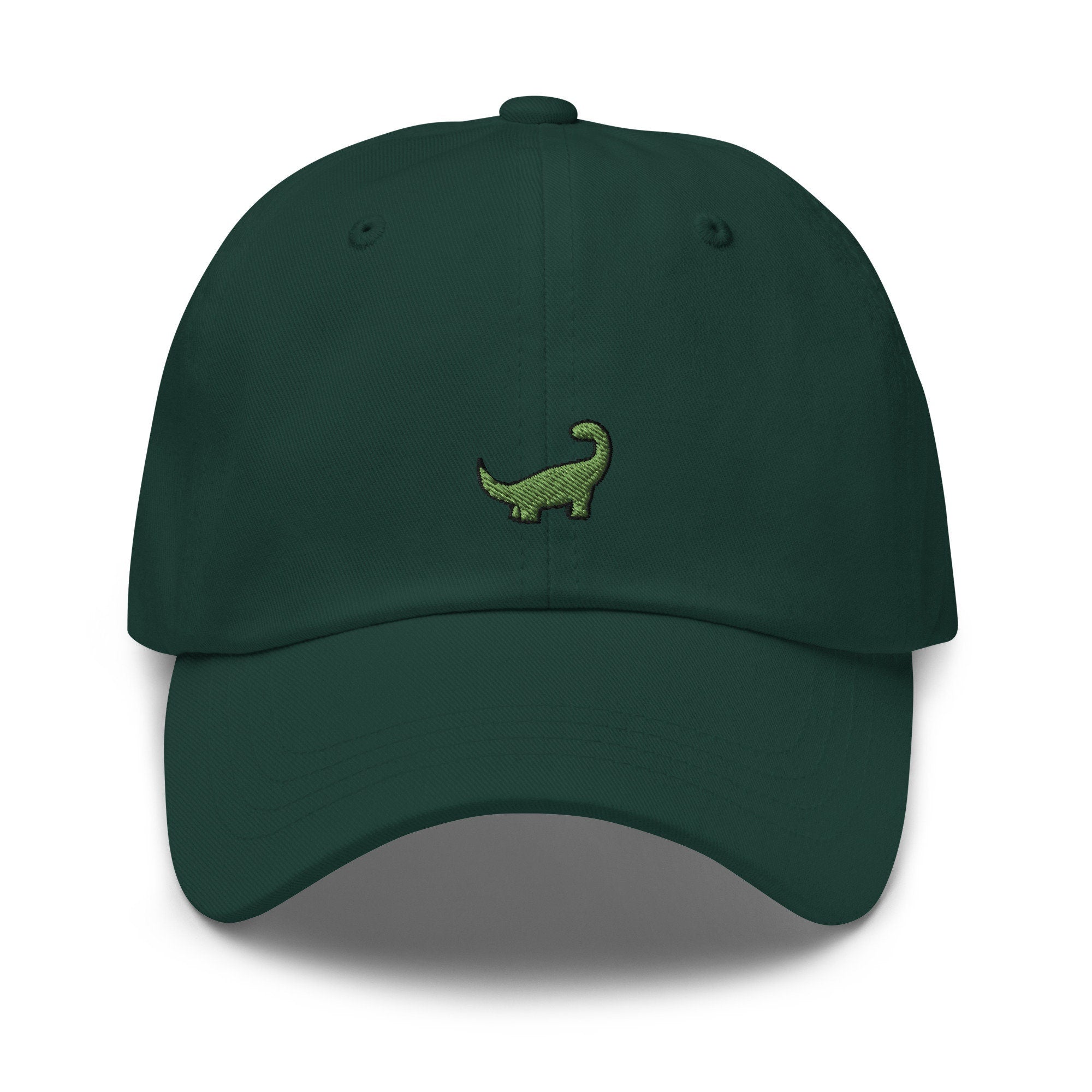 Green Brachiosaurus Dinosaur Embroidered Dad Hat