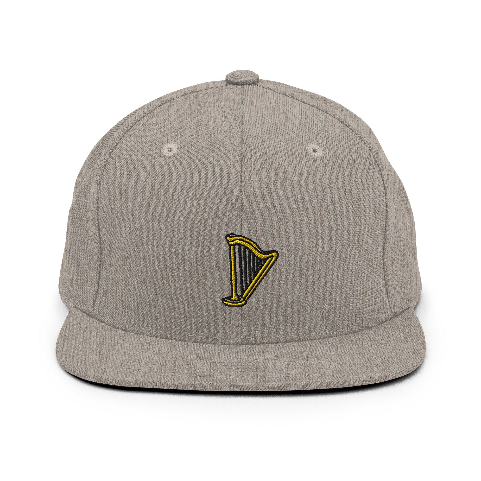 Harp Embroidered Snapback Hat, Cap Gift, Embroidered Snapback Hat, Flat Bill Snapback