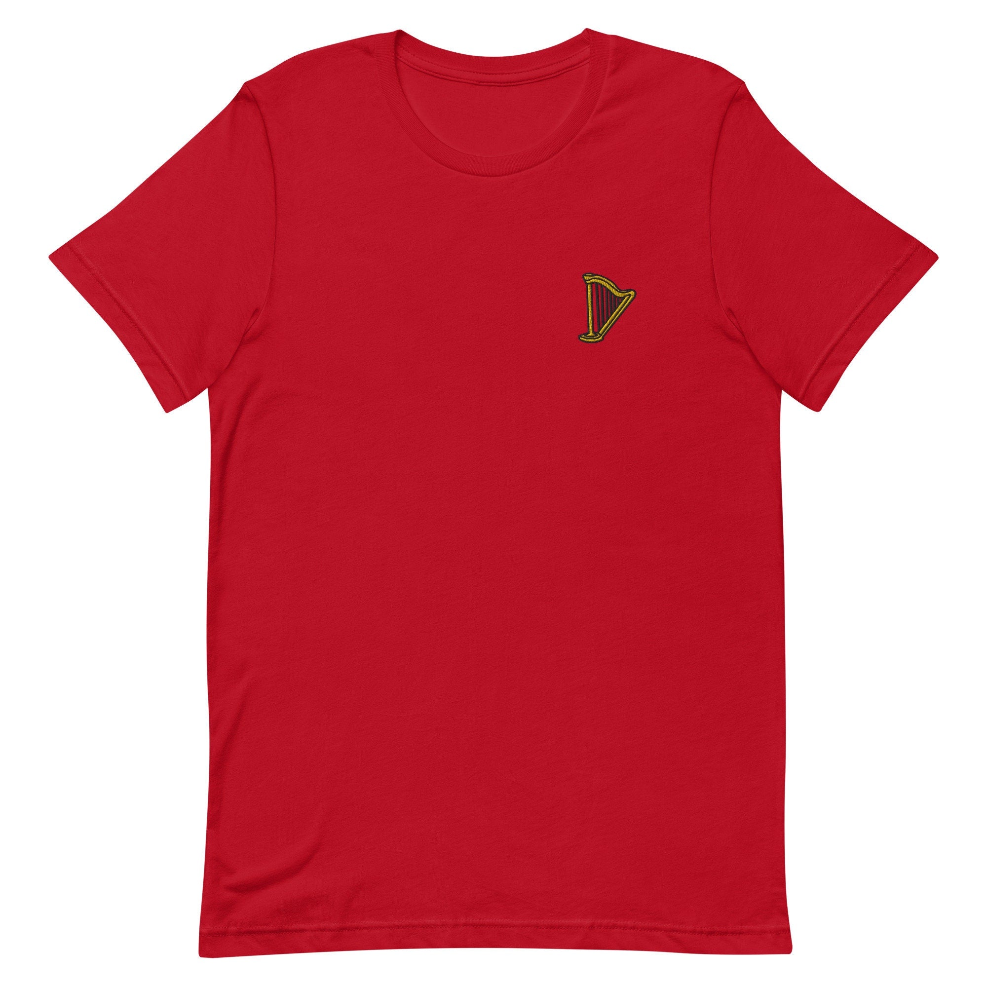 Harp Embroidered Men's T-Shirt Gift for Boyfriend, Men's Short Sleeve Shirt - Multiple Colors