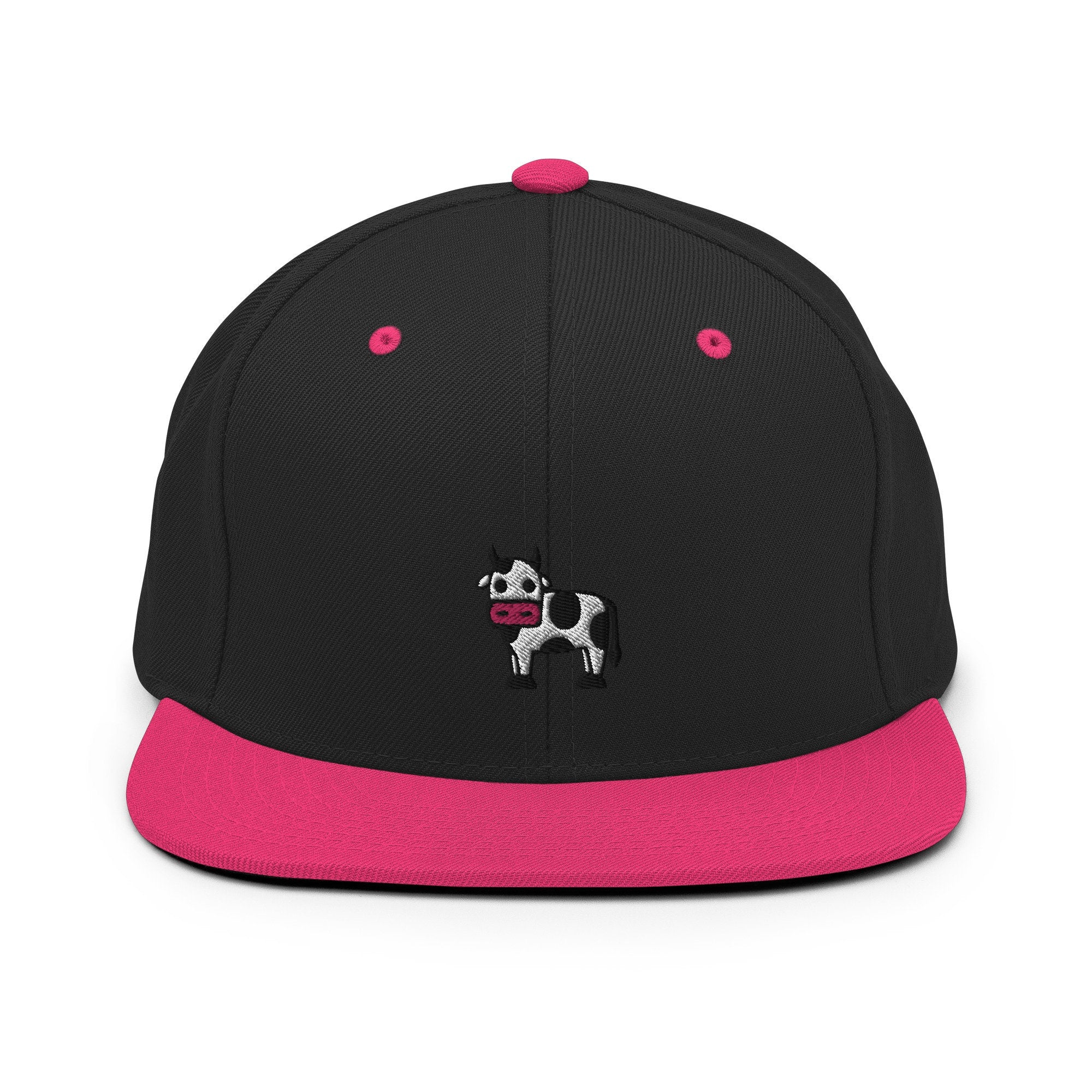 Cow Embroidered Snapback Hat, Cap Gift, Embroidered Snapback Hat, Flat Bill Snapback