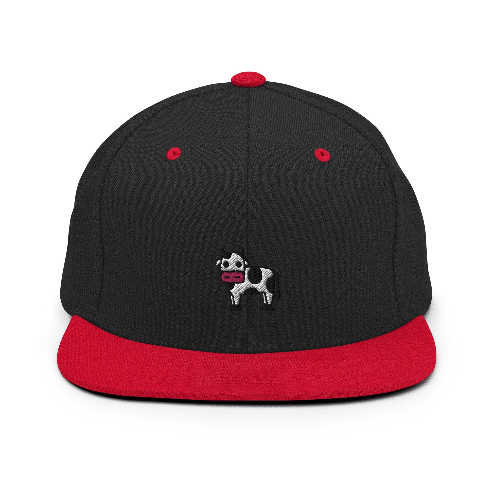Cow Embroidered Snapback Hat, Cap Gift, Embroidered Snapback Hat, Flat Bill Snapback