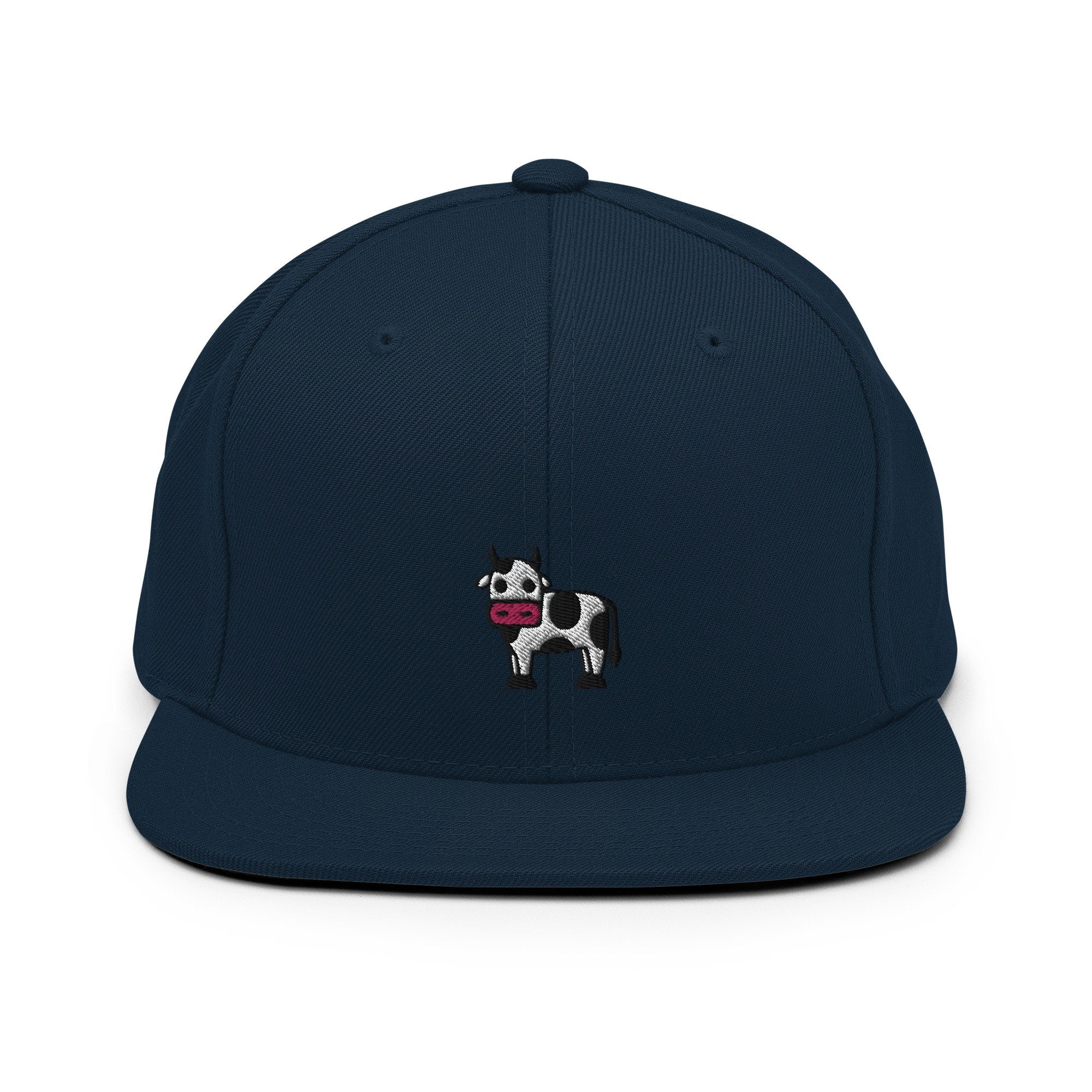 Cow Embroidered Snapback Hat, Cap Gift, Embroidered Snapback Hat, Flat Bill Snapback