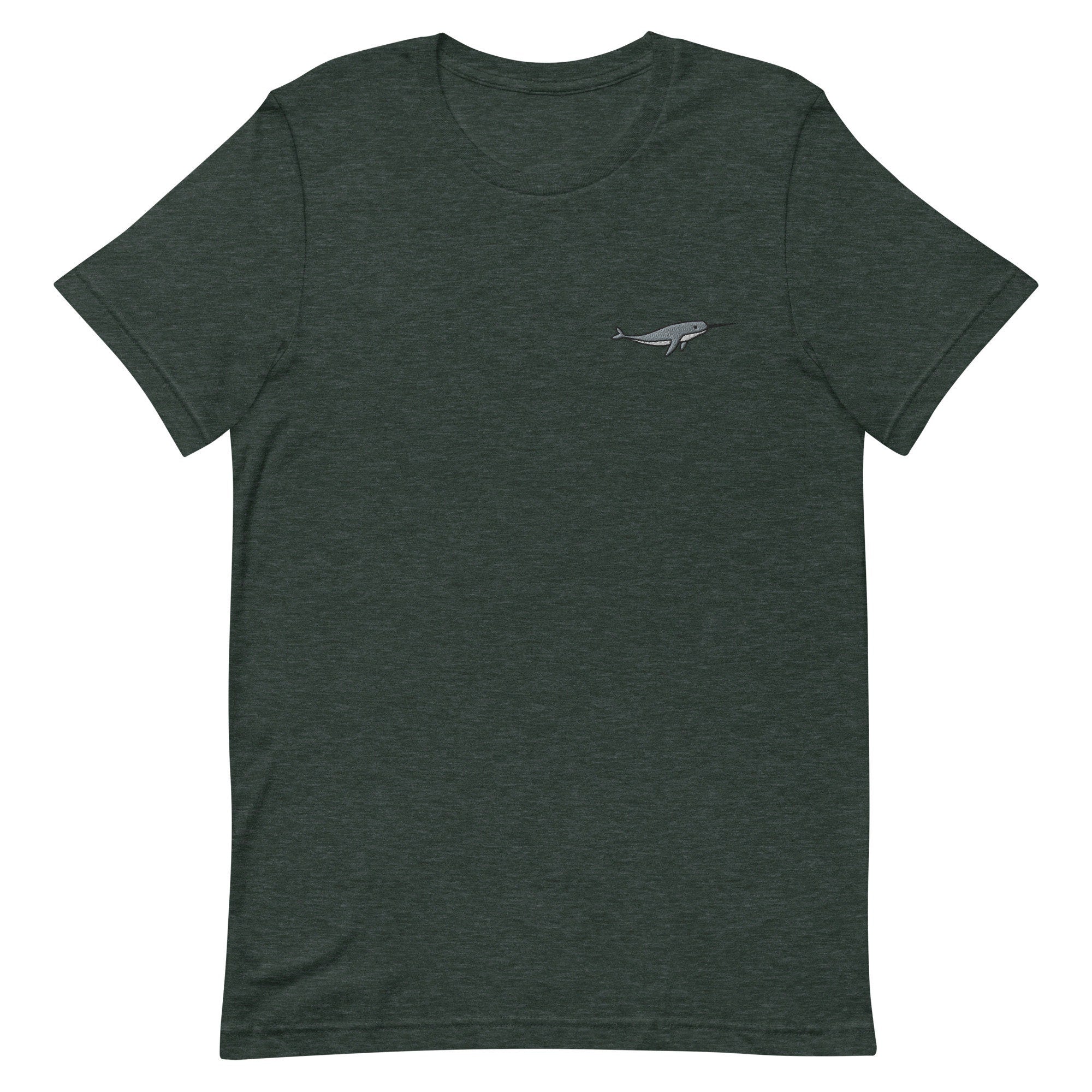 Narwhale Embroidered Men's T-Shirt Gift for Boyfriend, Men's Short Sleeve Shirt - Multiple Colors