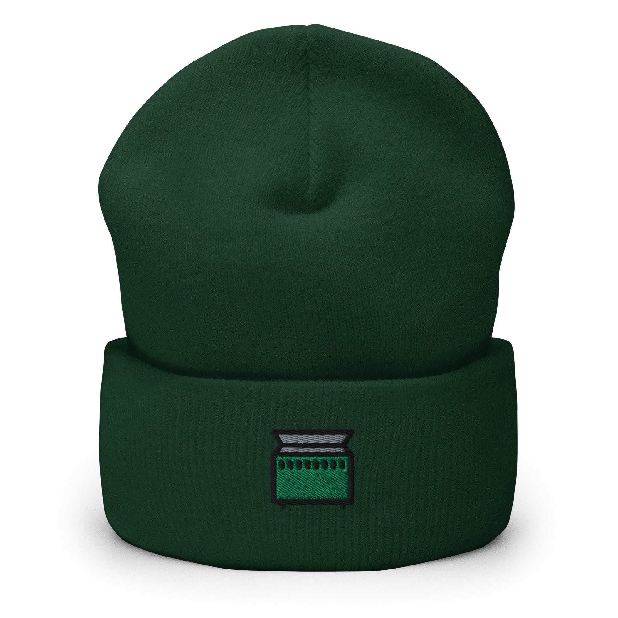 Trash Dumpster Embroidered Beanie, Handmade Cuffed Knit Unisex Slouchy Adult Winter Hat Cap Gift