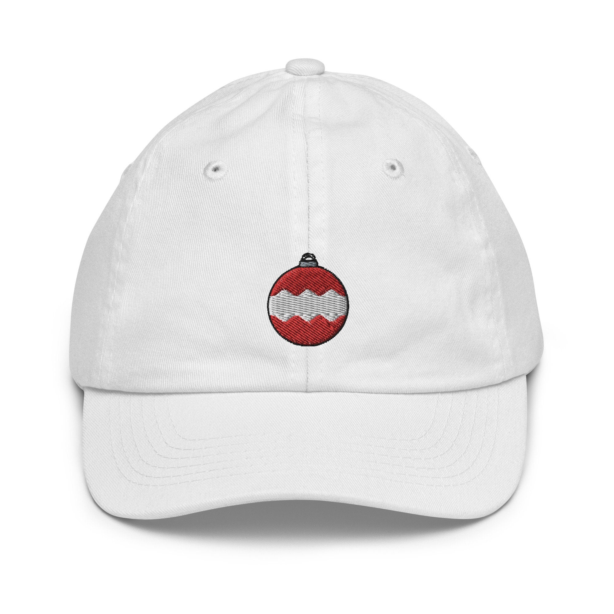 Kids Christmas Bulb Youth Baseball Cap, Embroidered Kids Hat, Childrens Hat Gift - Multiple Colors