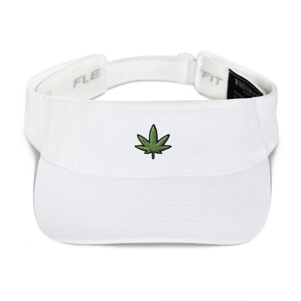 Weed Embroidered Visor, Premium Summer Visor, Adjustable Beach Sun Hat - Multiple Colors